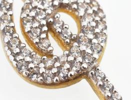 Arany (Au) 14K köves violinkulcs medál, jelzett, 3,4×1 cm, bruttó: 1,5 g