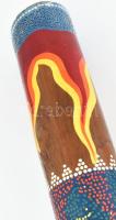 Didgeridoo. Ausztrália, XX. sz. második fele, díszített fa. Kopással, sérüléssel h: 147 cm