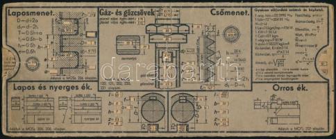 cca 1930-1940 Műszaki útmutató fémiparosok számára (tolótáblázat). Összeáll.: Kökény Károly, Miskolc...