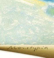 Alexin Andor (1921-2003): Csendélet, 1960. Monotípia, papír, jelzett (paszpartu által takarva). 33,5...