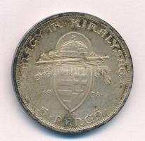 1938. 5P Ag "Szent István" T:XF patina, kis ph. Adamo P8.1