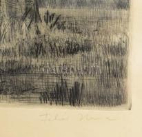 Fehér Ilona (1913-1983): Facsoport. Rézkarc, papír, jelzett. Üvegezett fakeretben. 29x25 cm