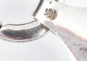 Ezüst (Ag) masszív bordázott walles nyaklánc, jelzett, h: 45 cm, nettó: 24,9 g