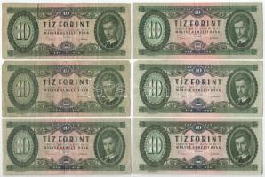1969. 10Ft (9x) T:F,VG közte szép papír Adamo F7