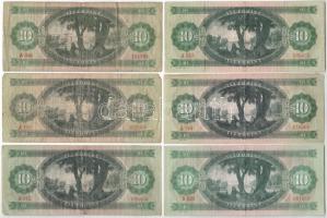 1969. 10Ft (9x) T:F,VG közte szép papír Adamo F7