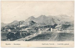 1915 Derestye, Darste, Dyrste, Dirste (Brassó, Brasov); Czell-féle gyárak, sörgyár / Czell'sche Fabriken / beer factory, brewery (szakadás / tear)