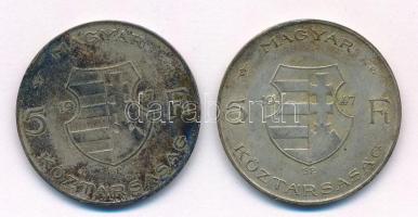1947. 5Ft Ag "Kossuth" (2x) T:VF patina Adamo F8.1