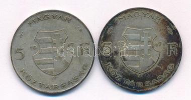 1947. 5Ft Ag "Kossuth" (2x) T:VF patina Adamo F8.1