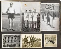 cca 1940 Mucsi József atléta, többszörös magyar bajnok, futó, gyalogló, a PSE sportolójának fotóalbu...