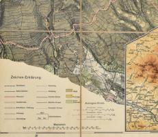 cca 1890 Übersicht der Tátra-Gebietes. A Magas Tátra nagy méretű litografált térképe vászonon. 75x52...