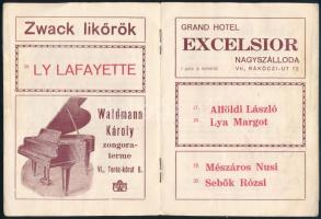 cca 1940 Bohém mulató Rákóczi út 36. 16 oldalas reklámokat tartalmazó füzet kissé gyűrött