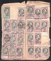 Osztrák okmánybélyegek régi füzetben