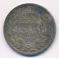 1915KB 1K Ag "Ferenc József" T:XF patina 
Adamo K5.1