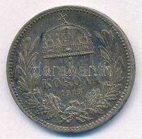 1915KB 1K Ag "Ferenc József" T:XF patina 
Adamo K5.1