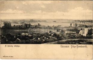 Tőketerebes, Trebisov; község látképe. Ganz Bela kiadása / general view (lyukak / pinholes)