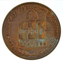 Románia 1964. "A Takarék- és Betétház századik évfordulója - 1864-1964" kétoldalas bronz e...