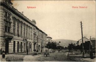 1911 Kolozsvár, Cluj; Ferenc József út, zsinagóga, fodrász. Lehota Anna kiadása / street, synagogue, hairdresser