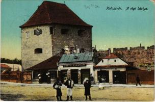 1915 Kolozsvár, Cluj; Régi bástya, Voith Tivadar és Streck József üzlete. Kezsey Albert kiadása / old bastion tower, shops (EK)