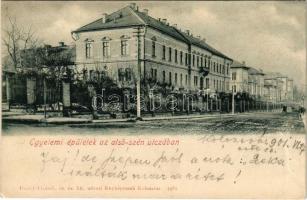 1901 Kolozsvár, Cluj; Egyetemi épületek az Alsó-szén utcában. Dunky fivérek 7981. / university buildings (Rb)