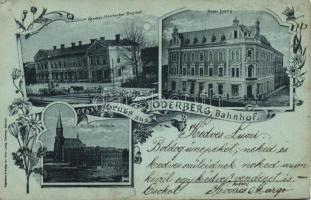 1899 Oderberg with railway-station Litho