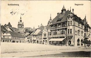 1917 Segesvár, Schässburg, Sighisoara; gyógyszertár, Josef Girscht üzlete / pharmacy, shops (EK)