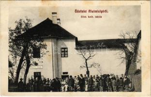 1911 Alsómislye, Nizná Mysla (Kassa, Kosice); Római katolikus iskola / school (fl)