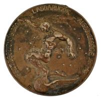 Nemes György (1885-1958) 1933. "Magyar Labdarúgók Alszövetsége / Téli túra I/15 - II/15" ezüstözött bronz díjérem "Hawel Bp." és "LE" gyártói jelzésekkel (36mm) T:XF,VF patina, fül letört