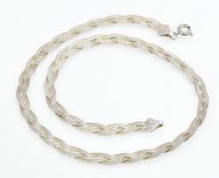 Ezüst (Ag) 3 szálas mintás lapos kígyó nyaklánc, jelzett, h: 42 cm, nettó: 9,7 g