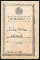 1932 Szeged, fényképes emléklap és ünnepi egyenruha viselésére jogosító igazolvány Ihász Nándor gyóg...