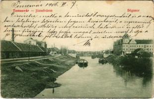 1906 Temesvár, Timisoara; Bégasor, híd. Hátoldalon sorsjegy a Szegény gyermekpoliklinika javára / Bega riverside, bridge (fa)