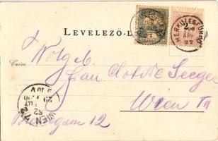 1900 Herkulesfürdő, Herkulesbad, Baile Herculane; Herkulesbad von der Coroninihöhe aus / látkép a Co...