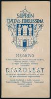 1927 Meghívó a Sopronmegyei Kör a soproni népszavazás és Sopron sz. kir. város 650 éves jubileumának megünneplésére rendezett díszgyűlésére