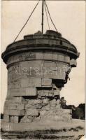 1933 Brassó, Kronstadt, Brasov; Ruinele de pe Tampa / A Millenniumi emlékmű (Árpád-szobor) romjai a Cenk-hegyen / ruins of the Hungarian Millennium monument, irredenta. photo (EK)