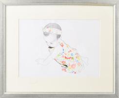 Szunyoghy Viktória (1983-): Felfedező. Akvarell, tus, papír, jelzés nélkül. Címkén feliratozott. Üvegezett fakeretben. 21x29 cm