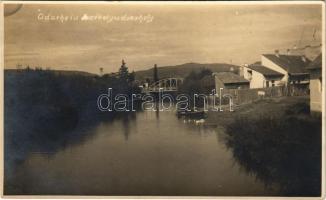 1934 Székelyudvarhely, Odorheiu Secuiesc; Nagy-Küküllő folyó, híd / Tarnava Mare river, bridge. Kováts István photo