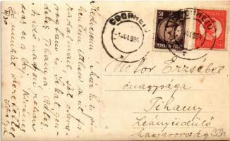 1934 Székelyudvarhely, Odorheiu Secuiesc; Nagy-Küküllő folyó, híd / Tarnava Mare river, bridge. Ková...