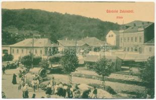 Zalatna, Zlatna; Fő tér, piac, Dengel F. üzlete. Baik Traján kiadása 3188. (W.L. ?) / main square, market, shop (EK)