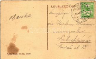 1914 Bicske, Fő utca, Flakker Sándor üzlete és saját kiadása + "BICSKE - SÁRBOGÁRD 280 B" ...