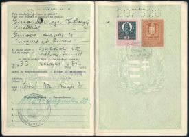 1932 Bp., Magyar Királyság által kiállított fényképes útlevél / Hungarian passport