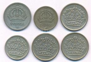 Svédország 1943-1957. 10ö -2 5ö Ag (6xklf) T:XF-VF
Sweden 1943-1957. 10 Öre - 25 Öre Ag (6xdiff) C:...