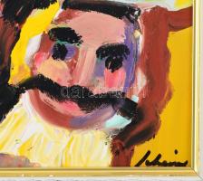 Schéner Mihály (1923-2009): Karneváli maskarák. Olaj, farost, jelezve jobbra lent. Hátoldalán Schéne...