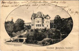 1904 Menyháza, Monyásza, Moneasa; Vila Cianad / A CSEV (Arad-Csanádi Egyesült Vasutak) nyaralója / villa, spa (szakadás / tear)