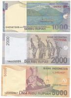 Indonézia 2000. 1000R + 2009. 2000R + 5000R T:UNC-F szép papír Indonesia 2000. 1000 Rupiah + 2009. 2000 Rupiah + 5000 Rupiah C:UNC-F fine paper