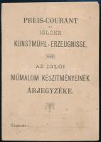 1887 Netto-Preise der Iglóer Kunstmühl-Actien-Gesellschaft - Az iglói Műmalom készítményeinek árjegyzéke, hátoldalon a malom képével