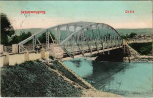 1908 Sepsiszentgyörgy, Sfantu Gheorghe; Olt híd / Alt river, bridge