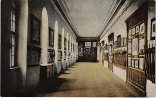 Kismarton, Eisenstadt; Cs. és kir. katonai főreáliskola belső, folyosó. Josef Popper kiadása / K.u.k. Militär-Oberrealschule Korridor / military school interior, corridor