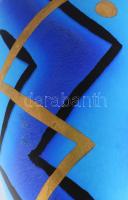 Art deco amfóraváza, jelzés nélkül, szájánál kopással, m: 44 cm