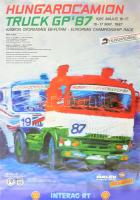 1987 Hungaroring - Hungarocamion Truck GP 87, kamion gyorsasági Eb-futam plakátja, szign.: Szilvásy Nándor (1927-2011), feltekerve, 82x57 cm (Ritka)