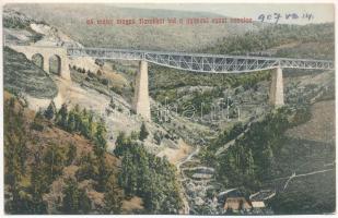 Csíkgyimes, Gyimes, Ghimes; 64 méter magas Karakkó híd a Gyimesi vasút vonalon, viadukt / Podul Caraco / railway bridge, viaduct on the Ghimes railway line