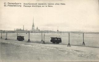 St. Petersburg with tram on the ice of Neva (EK)